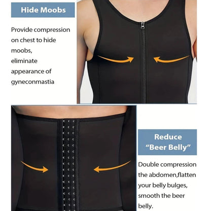 Men Compression Shirt for Body Slimming Tank Top Tight Undershirt Tummy Control Girdle
