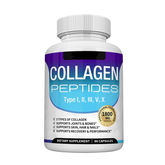 Collagen Peptides 1800Mg - Hair & Skin Health, Anti-Aging - Types I,II,III,V,X, Joint and Bone Health