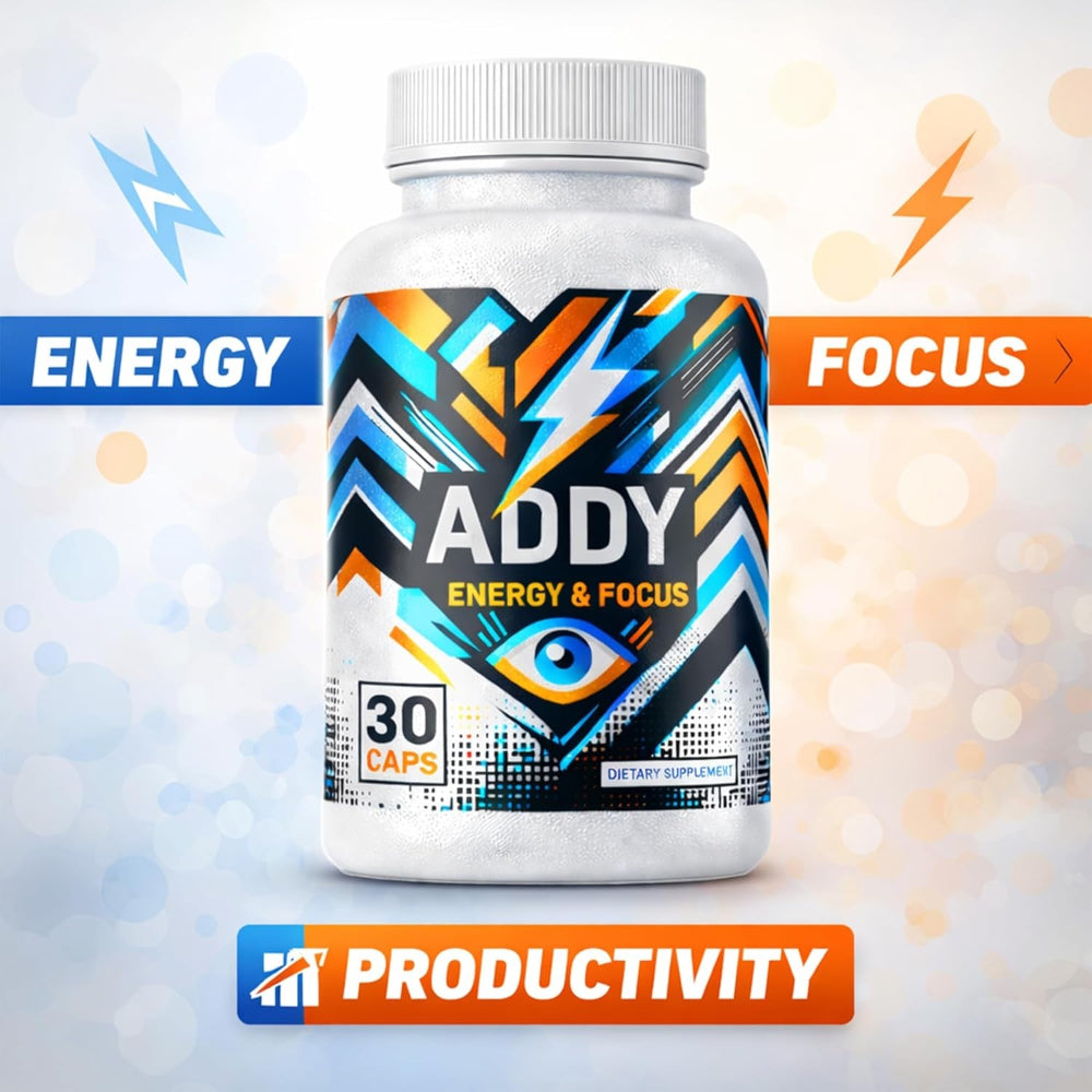 Addy Energy - Focus & Energy Supplement - Brain Booster - Adderall Alternative - Focus, Increase Productivity - Clean Energy - Sharp Focus - 30 Day Supply
