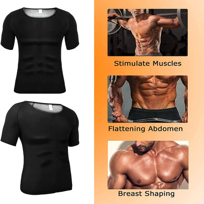 Men Fitness Sweat Sauna Shaper Heat Trapping T-Shirt Weight Loss Sauna Vest Polymer Workout Wasit Trainer Burning Man Outfit