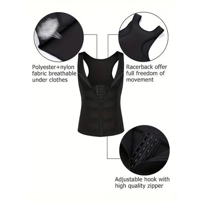 Men Compression Shirt for Body Slimming Tank Top Tight Undershirt Tummy Control Girdle